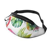 Tropical watercolor pineapple Flamingo Fanny Pack for Men Women Fashion Running Waist Packs Waterproof Crossbody Bags Everywhere Belt Bag with Adjustable Strap Sports Hip Pack for Travel Wallet