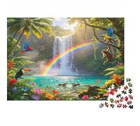 Tropical Waterfall 1000 Piece Jigsaw Puzzle for Adults Rainbow 1000 Pieces Puzzle Game Relaxation Home Decor Gift 70x50cm/1000pcs