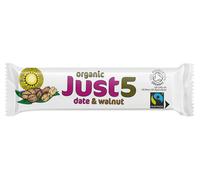 Tropical Wholefoods Just 5 Organic & Fairtrade Snack Bar - Date & Walnut - 40g