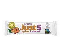 Just 5 Organic Fairtrade Apricot & Almond 40g (Pack of 18)
