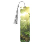 Tropical Wilderness Jungle Printed Metal Bookmarks M - Gray Lightweight Aluminium Book Marker for Books, Journals & Gifts, Ideal Book Lovers, Holiday Decor & Crafts