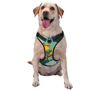 Tropical Yellow Bird On Branch No Pull Dog Harness Adjustable Reflective Oxford Easy Control Medium Large Dog Harness