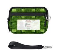 TropicalLife Abstract Geometry Wallet for Women Men Kids Girls Boys Purses Mini Zip Card Case with ID Window Lightweight Portable Small Coin Card Organizer Bag