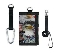 TropicalLife America Theme Bald Eagle Flag Wallet Slim Small Pocket Money Organisers Bag Lightweight Portable Change Purse