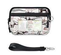 TropicalLife Animal Dinosaurs Wallet for Women Men Kids Girls Boys Dinosaurs Print Purses Mini Zip Card Case with ID Window Lightweight Portable Small Coin Card Organizer Bag