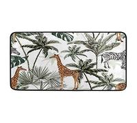 TropicalLife Animal Giraffe Palm Tree Carpet Mat Area Rug Washable Long Floor Mat Pads Kitchen Rug Doormat for Home Living Room Bedroom Entryway Indoor