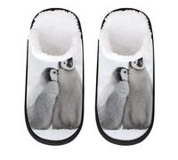 TropicalLife Animal Penguin Soft Fleece House Slipper Fleece Cozy Home Slipper Fur Slide On House Shoes Bedroom Hotel Indoor, Medium