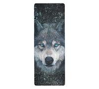 TropicalLife Animal Wolf Travel Yoga Mat Non Slip Lightweight Foldable Exercise Mat for Yoga Pilates Gym Floor Exercises