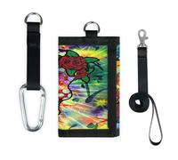 TropicalLife Art Colorful Rose Skull Wallet Slim Small Pocket Money Organisers Bag Lightweight Portable Change Purse