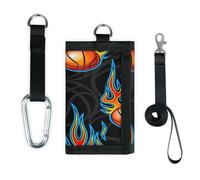 TropicalLife Basketball Wallet Slim Small Pocket Money Organisers Bag Fire Basketball Lightweight Portable Change Purse