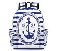 TropicalLife Blue Anchor Kids Backpack Nautical Anchor Toddler Backpack for Girls Boys Children School Bookbag Travel Casual Daypack