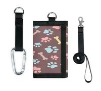 TropicalLife Bones Paws Wallet Slim Small Pocket Money Organisers Bag Animals Paws Lightweight Portable Change Purse