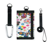 TropicalLife Butterflies Flowers Cute Wallet Slim Small Pocket Money Organisers Bag Butterflies Lightweight Portable Change Purse