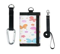 TropicalLife Butterfly Wallet Slim Small Pocket Money Organisers Bag Flowers Butterfly Lightweight Portable Change Purse