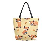 TropicalLife Canvas Tote Bag Cute Red Panda Animal Heavy Duty Cute Shopping Grocery Bag for Women Men School Canvas Shoulder Books Bag