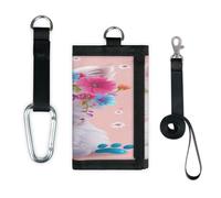 TropicalLife Cat Paws Print Flower Wallet Slim Small Pocket Money Organisers Bag Lightweight Portable Change Purse