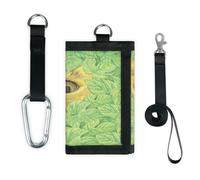 TropicalLife Cat Wallet Slim Small Pocket Money Organisers Bag Cat Flower Leaves Lightweight Portable Change Purse