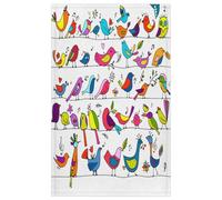 TropicalLife Colorful Bird Chicken Kitchen Towels 45 x 72 cm, Chicken Kitchen Tea Towel Pack of 2 Absorbent Reusable Kitchen Cloth Dish Towels for Home Catering Bar