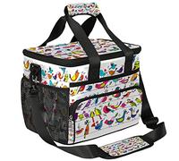 TropicalLife Colorful Bird Chicken Large Lunch Bag 17L Chicken Picnic Lunch Bags with Shoulder Strap Insulated Waterproof Cooler Lunch Box for Work School BBQ