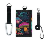 TropicalLife Colorful Mushrooms Flower Wallet Slim Small Pocket Money Organisers Bag Lightweight Portable Change Purse