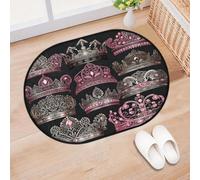 TropicalLife Crown Print Entrance Door Mat Rug for Living Room Kitchen Home Bath Area Rugs Washable Indoor Outdoor Non-Slip Floor Doormat 40 x 60 cm