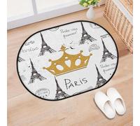 TropicalLife Crown Tower Eiffel Entrance Door Mat Rug for Living Room Kitchen Home Bath Area Rugs Washable Indoor Outdoor Non-Slip Floor Doormat 40 x 60 cm