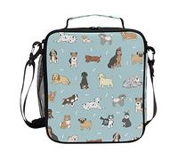 TropicalLife Cute Animal Dog Lunch Bag for Kids Girl Boy Insulated Lunch Box Portable Bento Bag Reusable Thermal Tote Cooler Bag Leakproof Picnic Lunch Bag for School