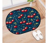 TropicalLife Cute Fruit Cherry Design Entrance Door Mat Rug for Living Room Kitchen Home Bath Area Rugs Washable Indoor Outdoor Non-Slip Floor Doormat 40 x 60 cm