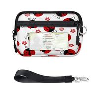 TropicalLife Cute Ladybug Animal Wallet for Women Men Kids Girls Boys Purses Mini Zip Card Case with ID Window Lightweight Portable Small Coin Card Organizer Bag