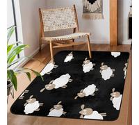 TropicalLife Cute Lamb Sheep Area Rug Carpet 152 x 99 cm, Funny Sheep Area Rugs for Living Room Bedroom Kitchen Dining Room Indoor Outdoor Large Non-Slip Floor Mat Rug