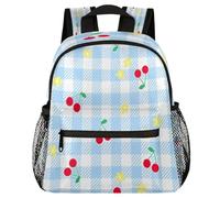 TropicalLife Cute Plaid Cherry Fruit Kids Backpack for Girls Boys Children Toddler Backpack Bookbag School Travel Casual Daypack