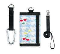 TropicalLife Cute Plaid Cherry Fruit Wallet Slim Small Pocket Money Organisers Bag Lightweight Portable Change Purse