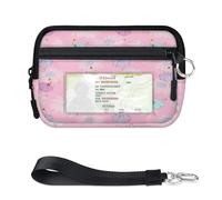 TropicalLife Dancer Flowers Wallet for Women Men Kids Girls Boys Dancer Girls Purses Mini Zip Card Case with ID Window Lightweight Portable Small Coin Card Organizer Bag