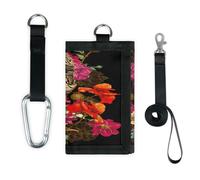 TropicalLife Day of The Dead Flower Skull Wallet Slim Small Pocket Money Organisers Bag Lightweight Portable Change Purse