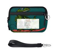 TropicalLife Dinosaurs Wallet for Women Men Kids Girls Boys Cute Animal Purses Mini Zip Card Case with ID Window Lightweight Portable Small Coin Card Organizer Bag