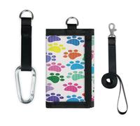 TropicalLife Dog Footprints Wallet Slim Small Pocket Money Organisers Bag Dog Paws Lightweight Portable Change Purse