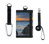 TropicalLife Dolphin Sunset Sea Wallet Slim Small Pocket Money Organisers Bag Dolphin Lightweight Portable Change Purse