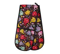 TropicalLife Double Oven Glove Mitts Heat Resistant Pot Holders for Home Kitchen Cooking Baking Outdoor BBQ (Mandala Elephant)