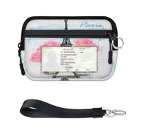TropicalLife Eiffel Tower Ballet Dancer Theme Wallet for Women Men Kids Girls Boys Purses Mini Zip Card Case with ID Window Lightweight Portable Small Coin Card Organizer Bag