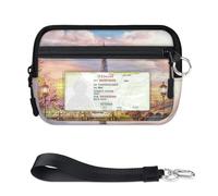 TropicalLife Eiffel Tower Paris Wallet for Women Men Kids Girls Boys Paris Purses Mini Zip Card Case with ID Window Lightweight Portable Small Coin Card Organizer Bag