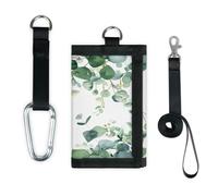 TropicalLife Eucalyptus Green Leaves Wallet Slim Small Pocket Money Organisers Bag Lightweight Portable Change Purse