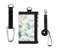 TropicalLife Eucalyptus Leaves Pattern Wallet Slim Small Pocket Money Organisers Bag Lightweight Portable Change Purse