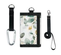 TropicalLife Eucalyptus Leaves Plant Print Wallet Slim Small Pocket Money Organisers Bag Lightweight Portable Change Purse
