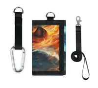 TropicalLife Fire Animal Wolf Fox Wallet Slim Small Pocket Money Organisers Bag Lightweight Portable Change Purse