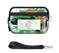 TropicalLife Flames Cartoon Monster Truck Car Wallet for Women Men Kids Girls Boys Purses Mini Zip Card Case with ID Window Lightweight Portable Small Coin Card Organizer Bag