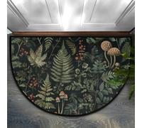 TropicalLife Flower Ferns Leaf Mushrooms Entrance Door Mat Rug, Area Rugs for Room Kitchen Home Indoor Non-Slip Floor Bath Indoor Outdoor Doormats