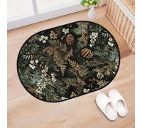 TropicalLife Flower Ferns Leaf Print Entrance Door Mat Rug for Living Room Kitchen Home Bath Area Rugs Washable Indoor Outdoor Non-Slip Floor Doormat 40 x 60 cm