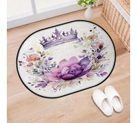TropicalLife Flower Floral Crown Entrance Door Mat Rug for Living Room Kitchen Home Bath Area Rugs Washable Indoor Outdoor Non-Slip Floor Doormat 40 x 60 cm