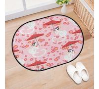 TropicalLife Flower Japan Funny Monkey Entrance Door Mat Rug for Living Room Kitchen Home Bath Area Rugs Washable Indoor Outdoor Non-Slip Floor Doormat 40 x 60 cm