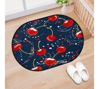 TropicalLife Fruit Cherry Pattern Entrance Door Mat Rug for Living Room Kitchen Home Bath Area Rugs Washable Indoor Outdoor Non-Slip Floor Doormat 40 x 60 cm